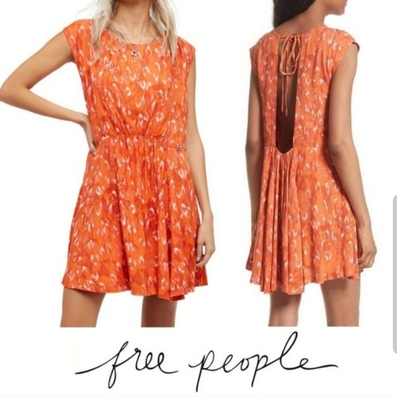 Free People Dresses & Skirts - Free People Orange Fake Love Open Dress Medium